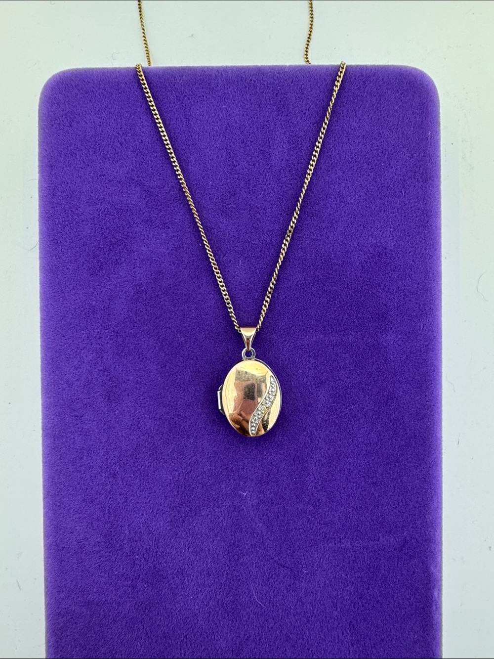 💛 Classic 10k Gold & Sterling Diamond Oval Locket Necklace | Sentimental Luxe